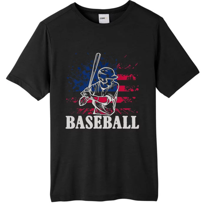 American Sport Baseball Player US Flag Batter Baseball ChromaSoft Performance T-Shirt