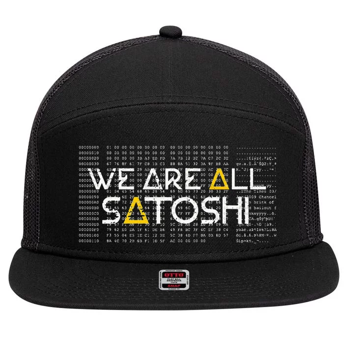 All Satoshi Bitcoin Btc Blockchain Cryptocurrency 7 Panel Mesh Trucker Snapback Hat