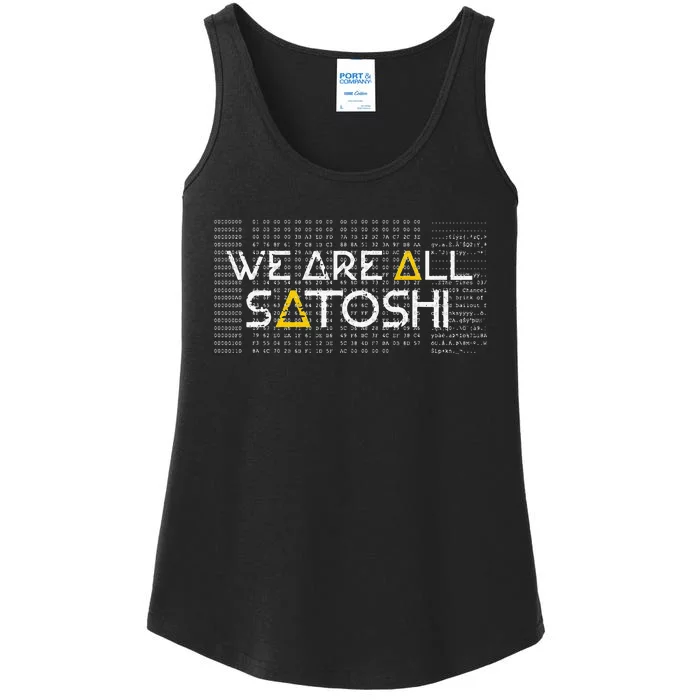 All Satoshi Bitcoin Btc Blockchain Cryptocurrency Ladies Essential Tank