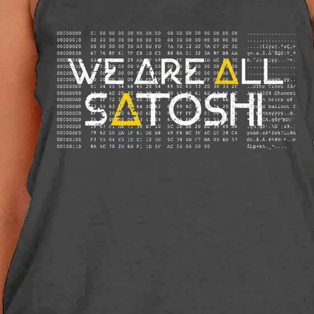 All Satoshi Bitcoin Btc Blockchain Cryptocurrency Women's Knotted Racerback Tank