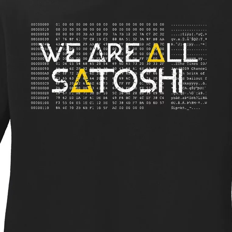 All Satoshi Bitcoin Btc Blockchain Cryptocurrency Ladies Long Sleeve Shirt