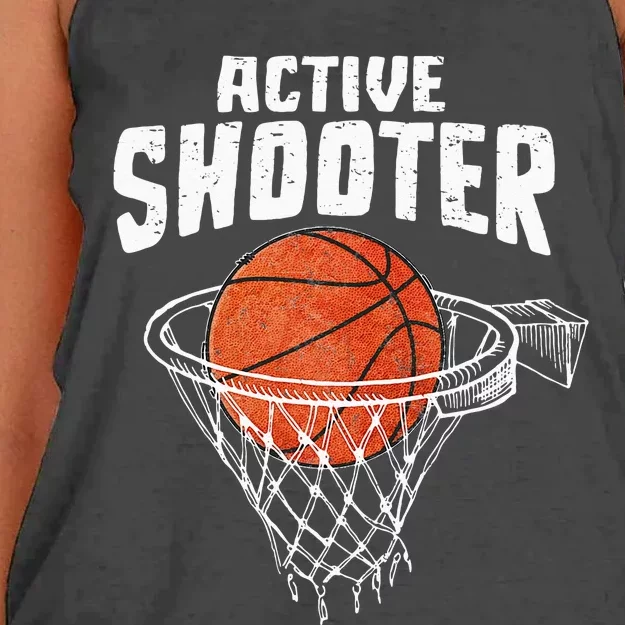 Active Shooter Basketball Lovers Men Women Basketball Player Women's Knotted Racerback Tank