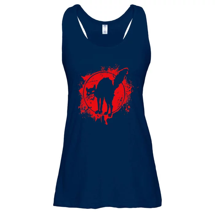 Anarchy Symbol Black Cat Revolution Ladies Essential Flowy Tank