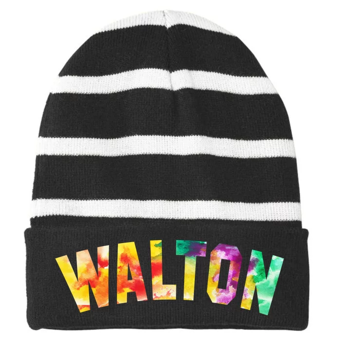 Adam Silver Bill Walton Striped Beanie with Solid Band