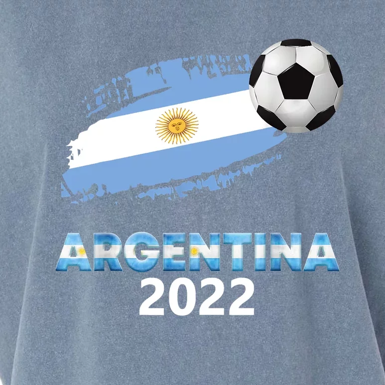 Argentina Soccer Ball Flag Jersey Argentinian Football Garment-Dyed Women's Muscle Tee