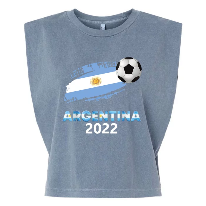 Argentina Soccer Ball Flag Jersey Argentinian Football Garment-Dyed Women's Muscle Tee