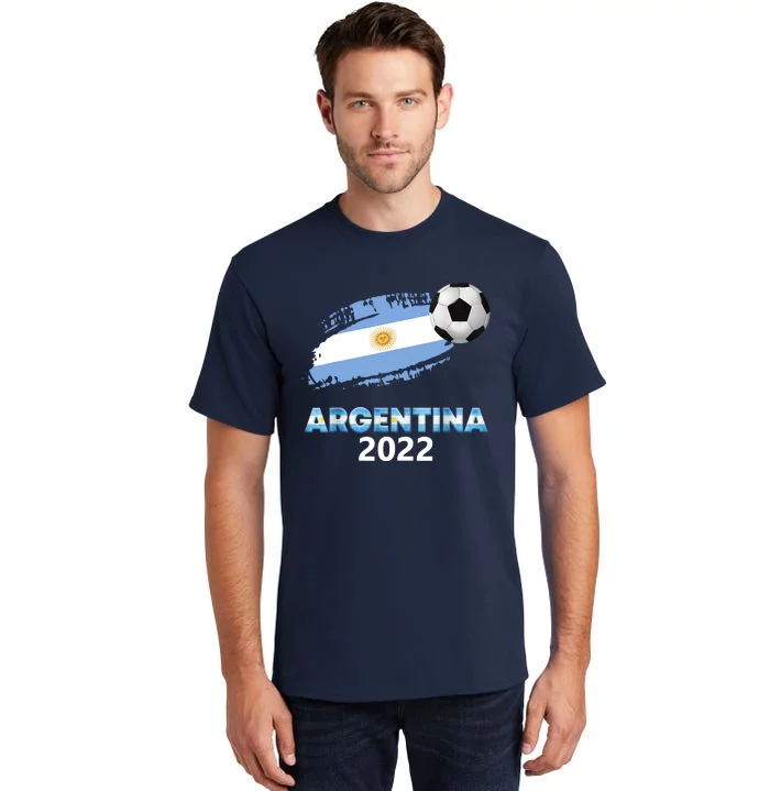 Argentina Soccer Ball Flag Jersey Argentinian Football Tall T-Shirt