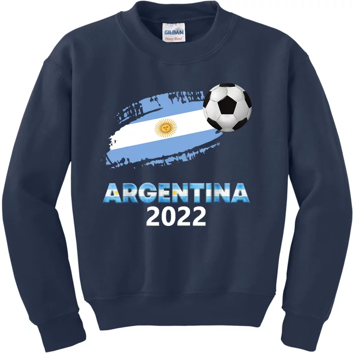 Argentina Soccer Ball Flag Jersey Argentinian Football Kids Sweatshirt