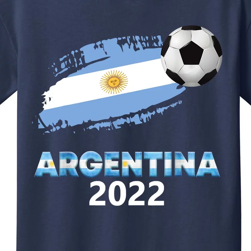 Argentina Soccer Ball Flag Jersey Argentinian Football Kids T-Shirt