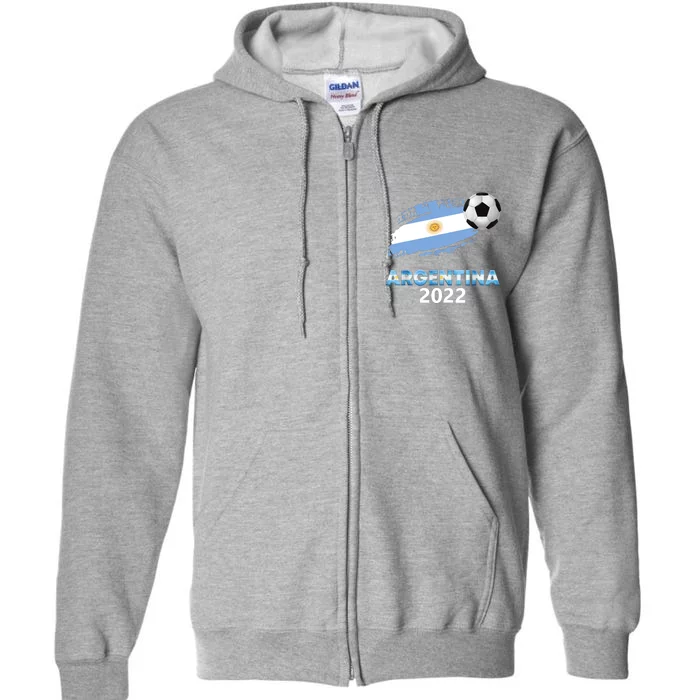 Argentina Soccer Ball Flag Jersey Argentinian Football Full Zip Hoodie