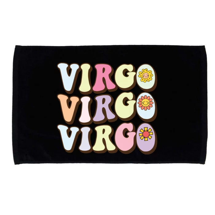 August September Birthday Groovy Astrology Zodiac Sign Virgo Microfiber Hand Towel