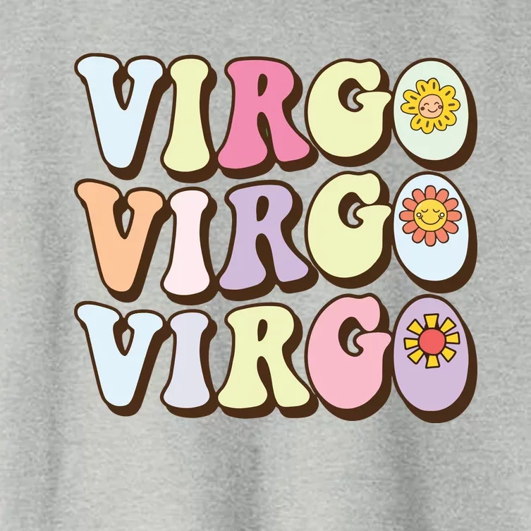 August September Birthday Groovy Astrology Zodiac Sign Virgo Women's Crop Top Tee