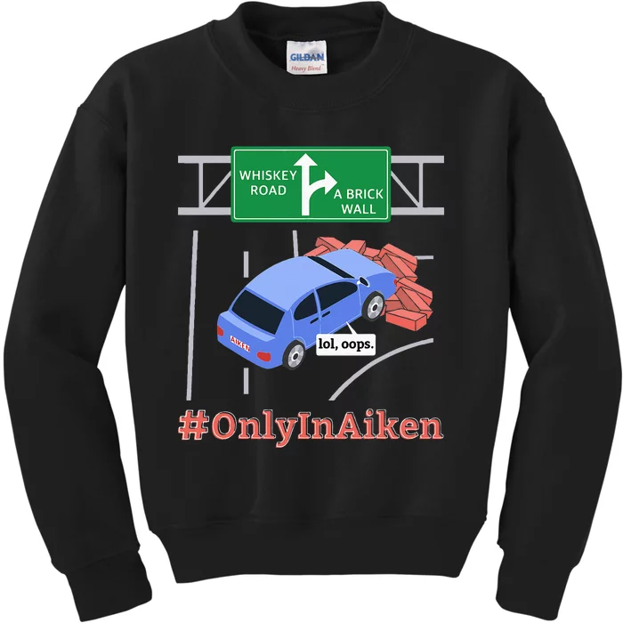 Aiken SC Brick Wall Meme Kids Sweatshirt