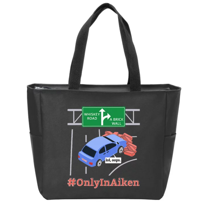 Aiken SC Brick Wall Meme Zip Tote Bag