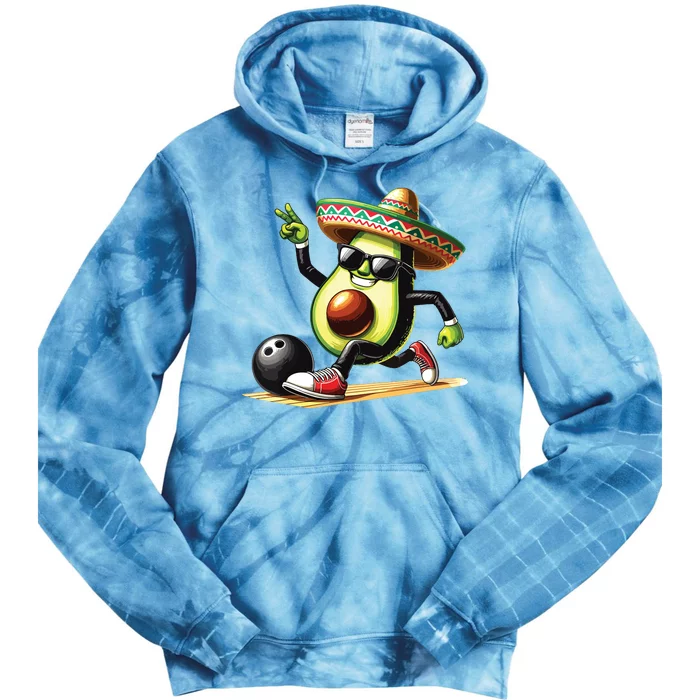 Avocado Showing Bowling Skills Cinco De Mayo Funny Outfit Tie Dye Hoodie