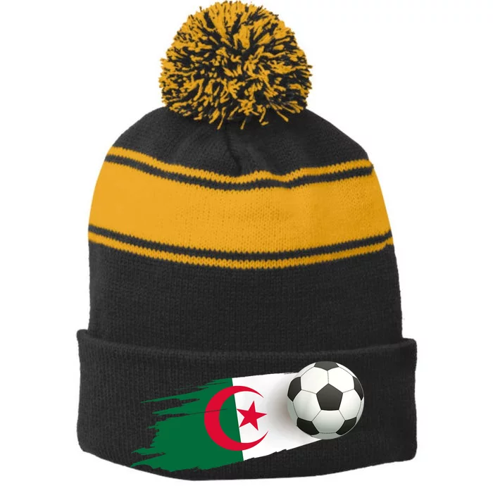 Algeria Soccer Ball Algeria Flag Jersey Algeria Football Stripe Pom Pom Beanie