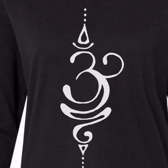 Ancient Sanskrit Breathe Om Yoga Meditation Symbol Womens Cotton Relaxed Long Sleeve T-Shirt