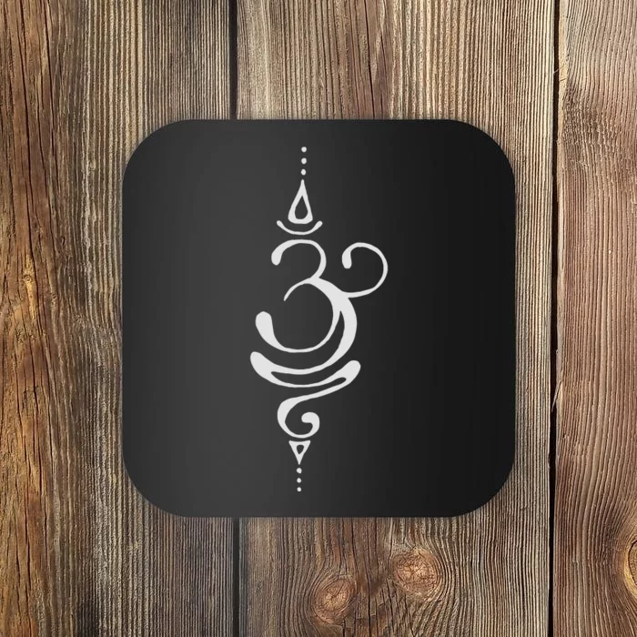 Ancient Sanskrit Breathe Om Yoga Meditation Symbol Coaster