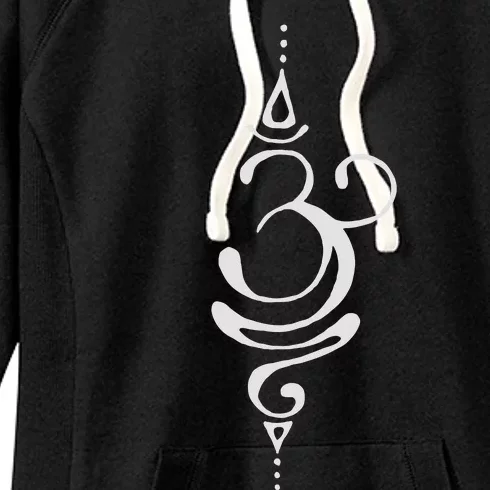 Ancient Sanskrit Breathe Om Yoga Meditation Symbol Women's Fleece Hoodie