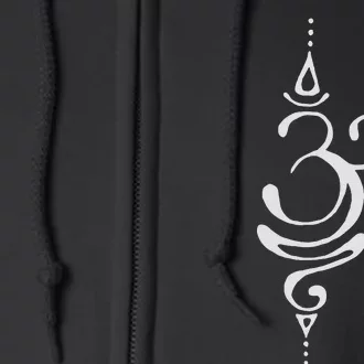 Ancient Sanskrit Breathe Om Yoga Meditation Symbol Full Zip Hoodie