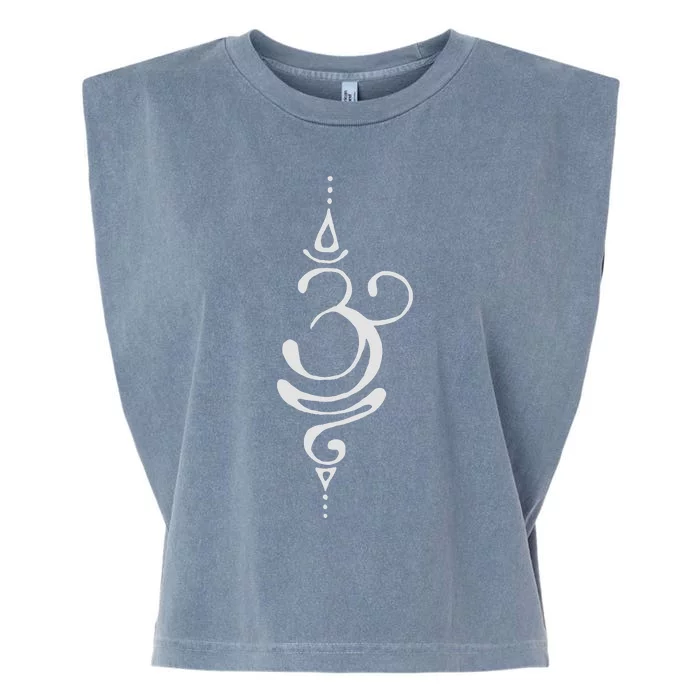 Ancient Sanskrit Breathe Om Yoga Meditation Symbol Garment-Dyed Women's Muscle Tee