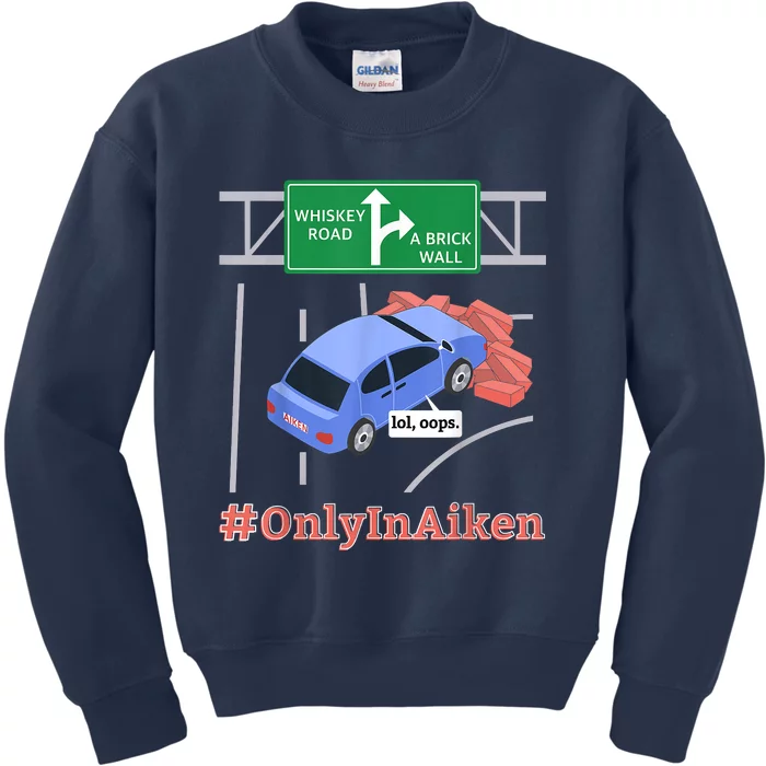 Aiken, SC, Brick Wall Meme Kids Sweatshirt