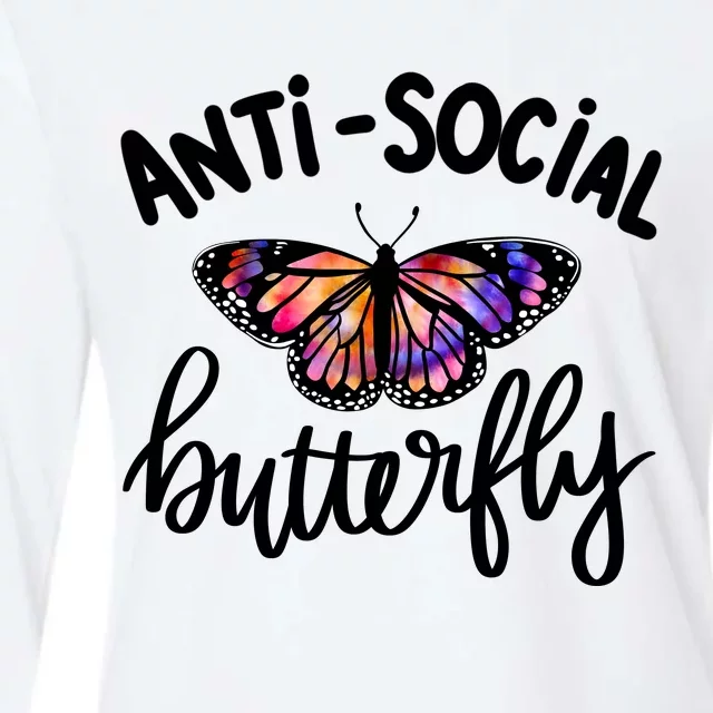 Anti Social Butterfly Womens Cotton Relaxed Long Sleeve T-Shirt