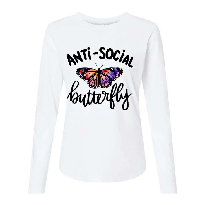 Anti Social Butterfly Womens Cotton Relaxed Long Sleeve T-Shirt