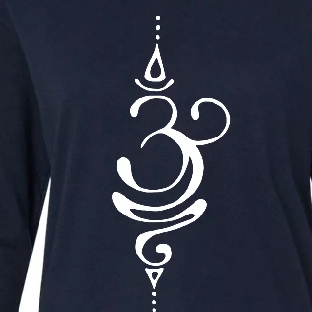 Ancient Sanskrit Breathe Om Yoga Meditation Symbol Womens Cotton Relaxed Long Sleeve T-Shirt