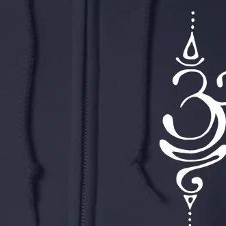 Ancient Sanskrit Breathe Om Yoga Meditation Symbol Full Zip Hoodie