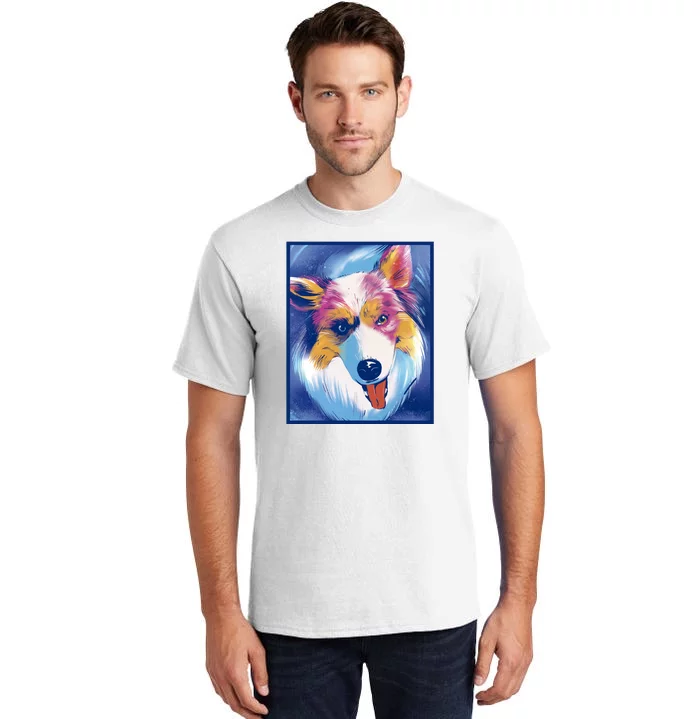 Australian Shepherd Colorful Dog Tall T-Shirt