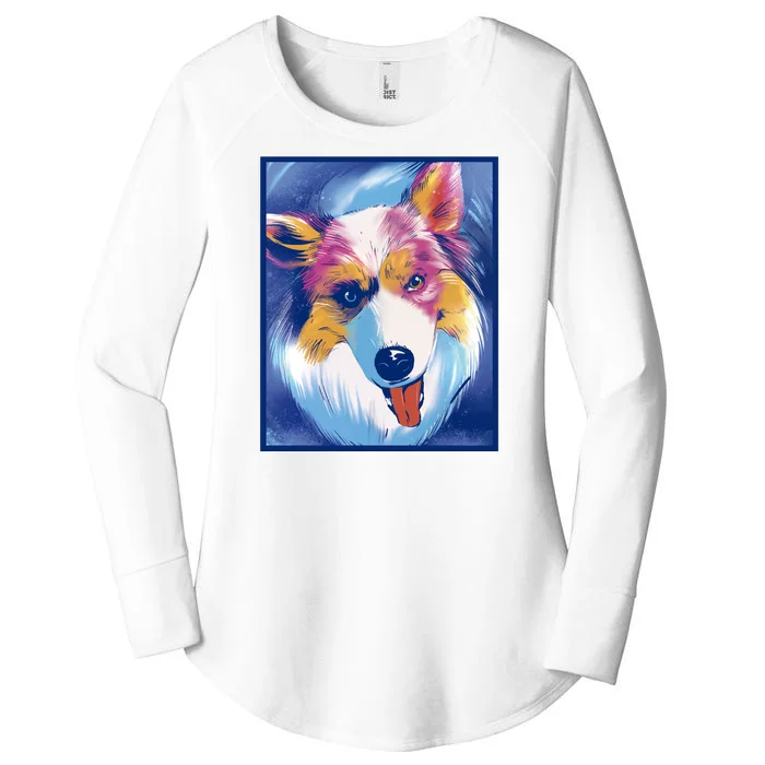 Australian Shepherd Colorful Dog Women's Perfect Tri Tunic Long Sleeve Shirt