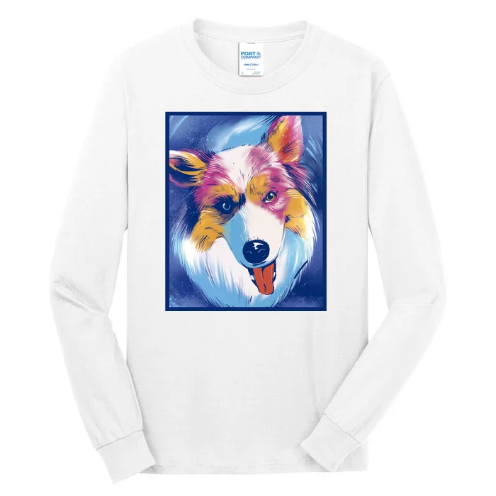 Australian Shepherd Colorful Dog Tall Long Sleeve T-Shirt