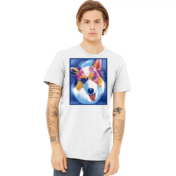 Australian Shepherd Colorful Dog Premium T-Shirt