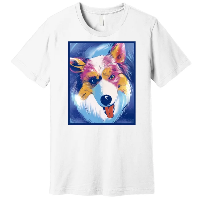 Australian Shepherd Colorful Dog Premium T-Shirt