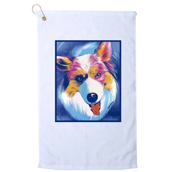 Australian Shepherd Colorful Dog Platinum Collection Golf Towel