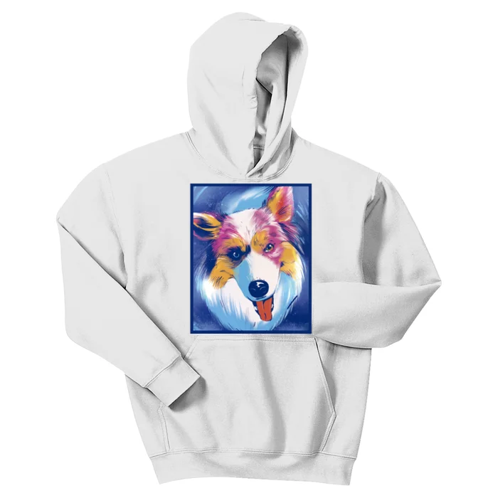 Australian Shepherd Colorful Dog Kids Hoodie