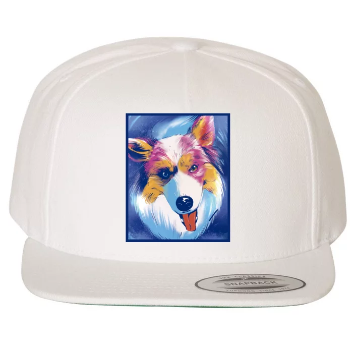 Australian Shepherd Colorful Dog Wool Snapback Cap