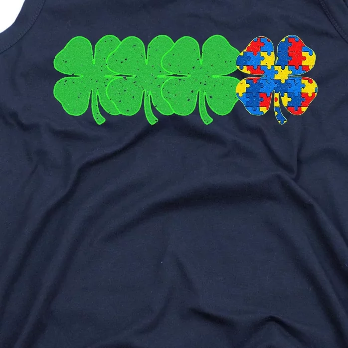 Autism Shamrock Clover St Patrick's Day Gift Tank Top