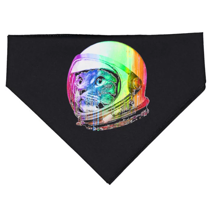 Astronaut Space Cat (Digital Rainbow Version) USA-Made Doggie Bandana