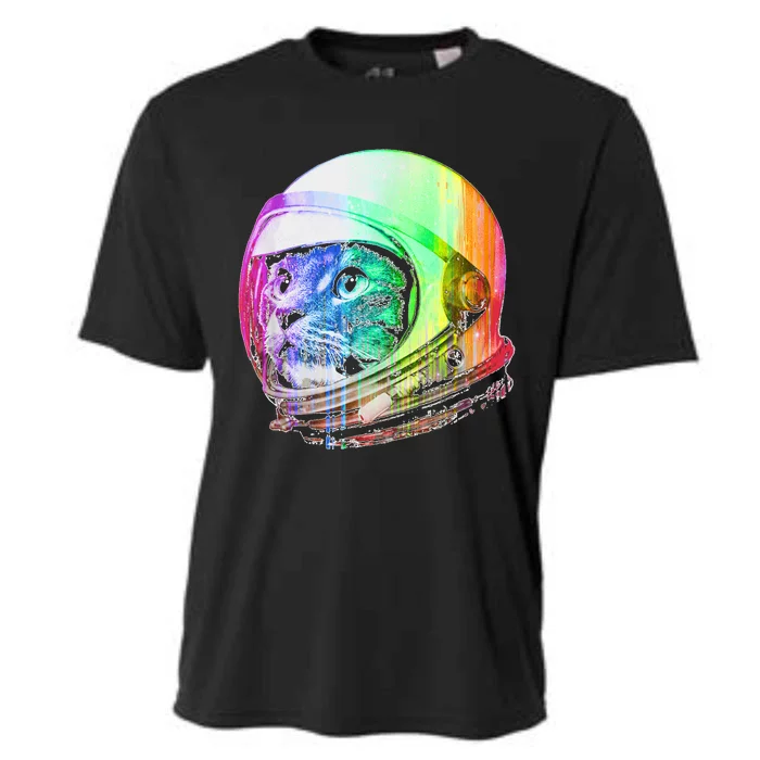 Astronaut Space Cat (Digital Rainbow Version) Cooling Performance Crew T-Shirt