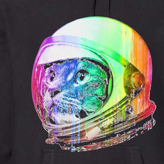 Astronaut Space Cat (Digital Rainbow Version) Premium Hoodie