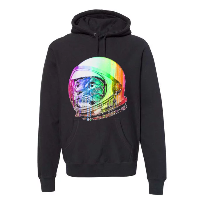 Astronaut Space Cat (Digital Rainbow Version) Premium Hoodie