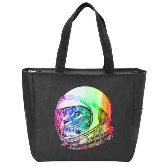 Astronaut Space Cat (Digital Rainbow Version) Zip Tote Bag