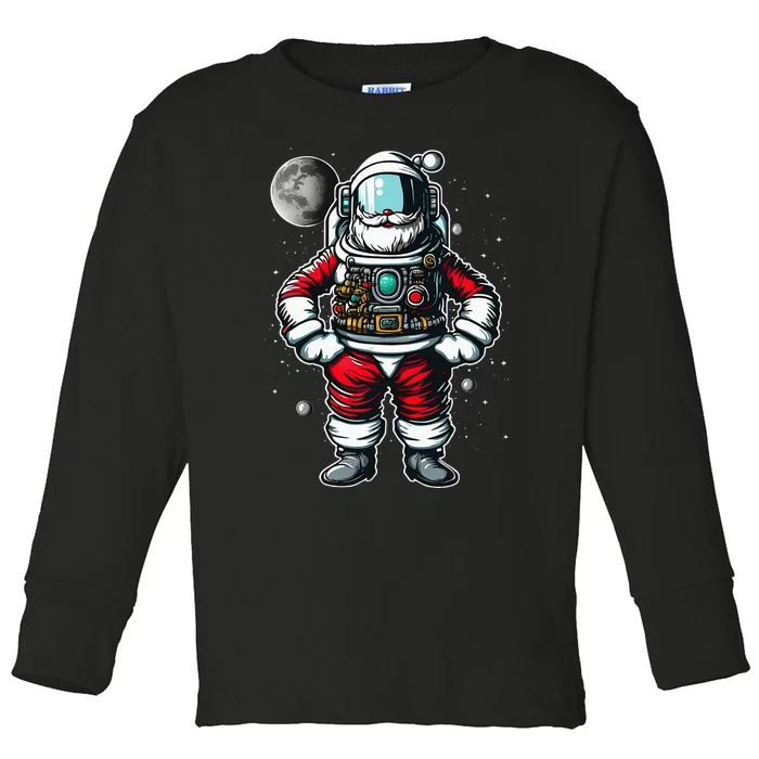 Astronaut Santa Christmas Xmas Space Lovers Toddler Long Sleeve Shirt