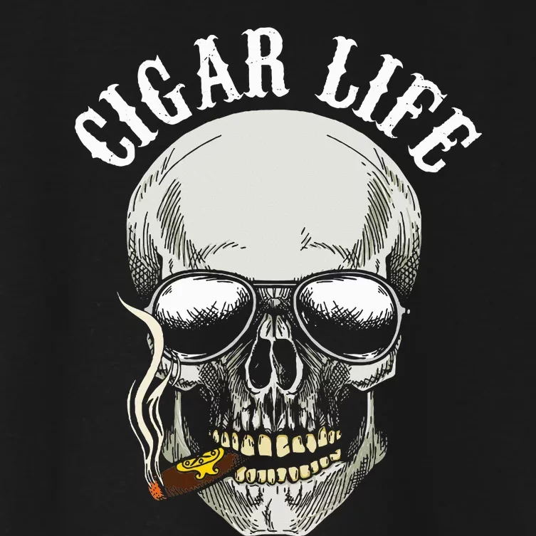 Awesome Skull Cigar Life Tobacco Cigars Smoker Women's Crop Top Tee