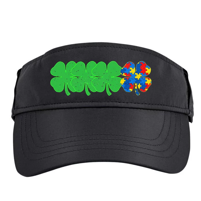 Autism Shamrock Clover St Patrick's Day Gift Adult Drive Performance Visor