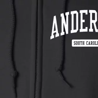 Anderson South Carolina Sc College University Sports Style Full Zip Hoodie