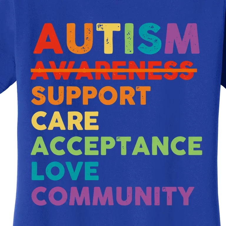 Autism Support Care Acceptance Community Autism Awareness Gift Women's T-Shirt