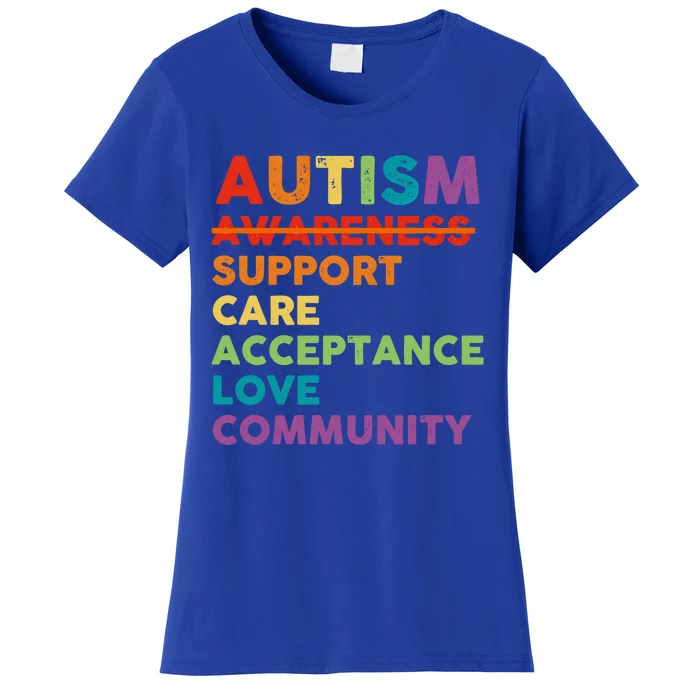 Autism Support Care Acceptance Community Autism Awareness Gift Women's T-Shirt